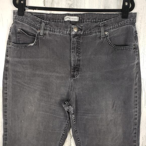Riders by Lee Stone Washed Black Denim Relaxed Cropped Jeans Women's Size 18P - Picture 2 of 12